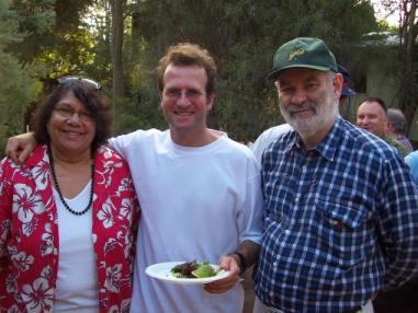 Mike relaxing with friends at a BBQ